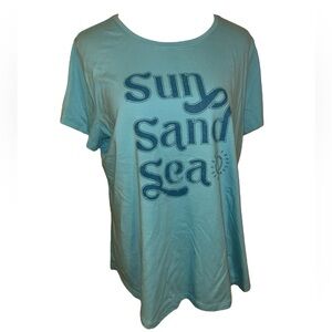 sun sand sea graphic cotton blend t shirt size women’s extra large
